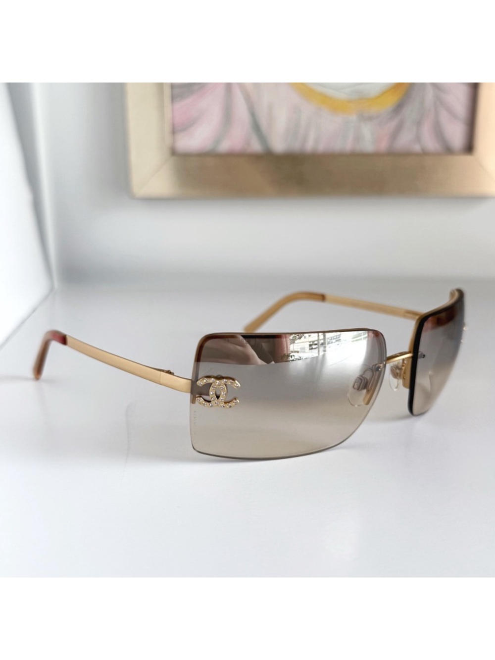 CHANEL Classic Vintage Y2K Crystal CC Logo 4092 Sunglasses - Picture 6 of 11